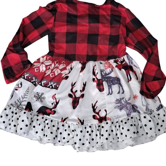 NWT Nordstrom Red Black Buffalo Plaid Reindeer Holiday Pants Outfit Small/Medium - Picture 6 of 10